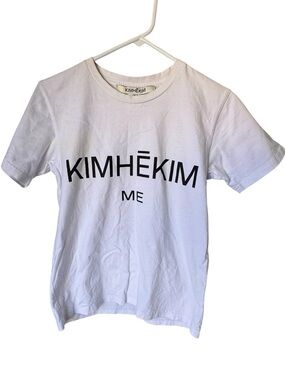 Kimhekim Me Designer High End Women’s S White Logo T-Shirt MINTY